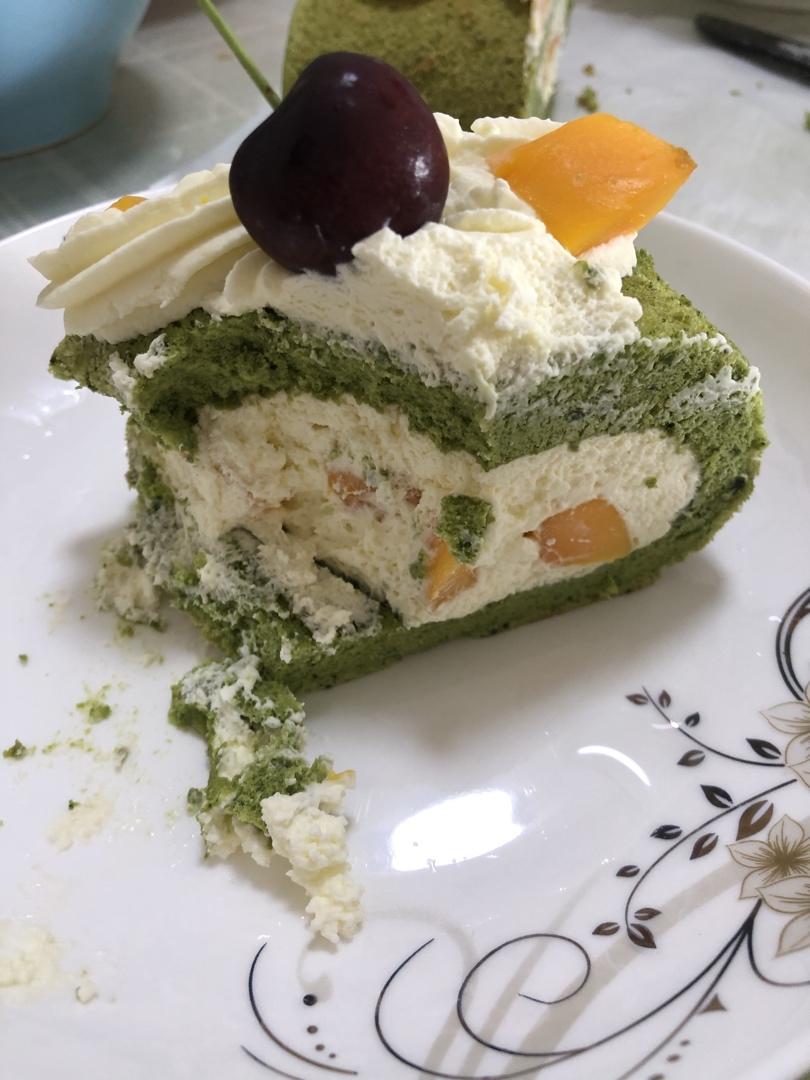 抹茶红豆蛋糕卷
