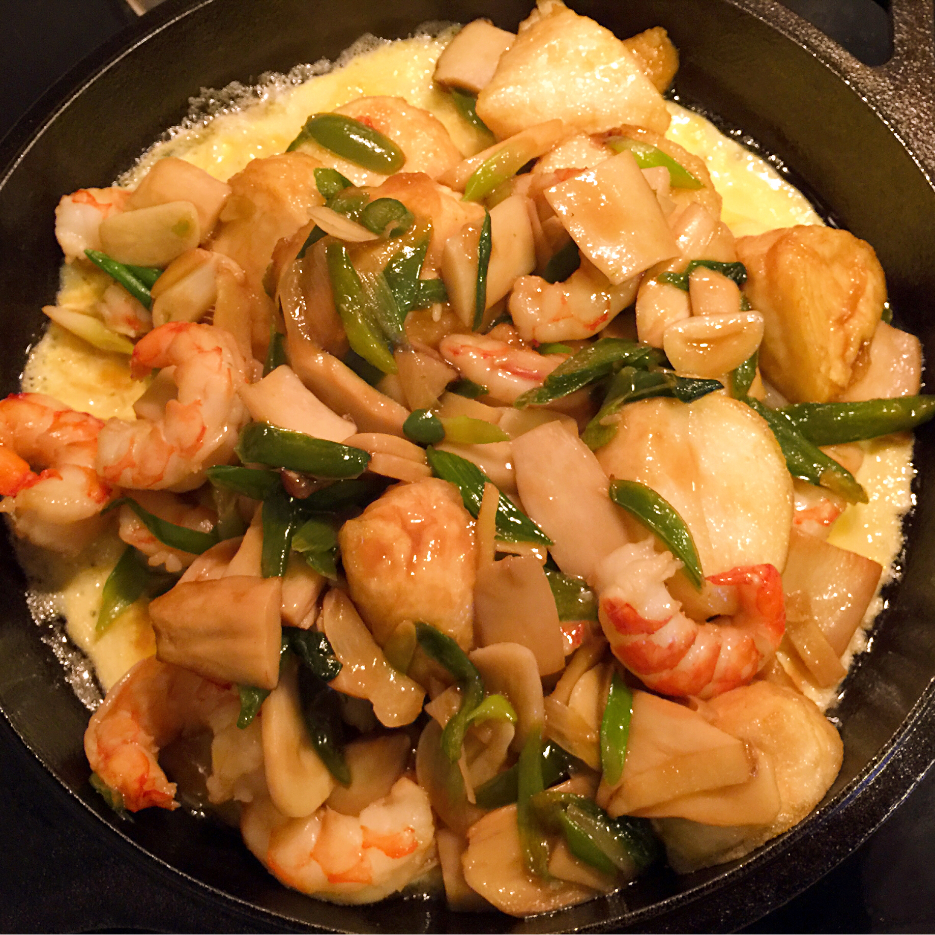 铁板海鲜日本豆腐 Seafood with Japanese Dofu