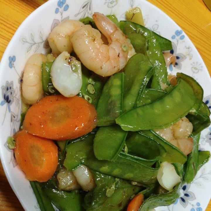 荷兰豆百合炒虾仁