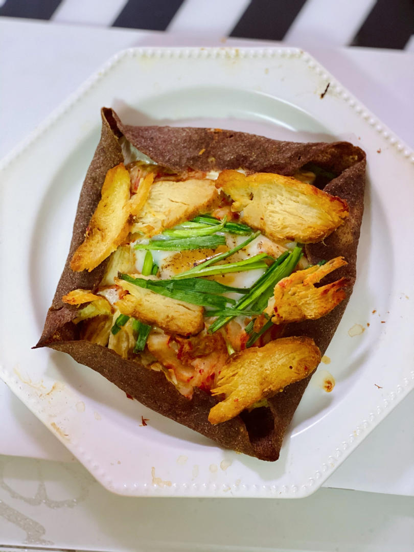 网红全麦口蘑培根烤蛋饼&辣鸡泡菜芝士焗蛋饼【健康一手握】