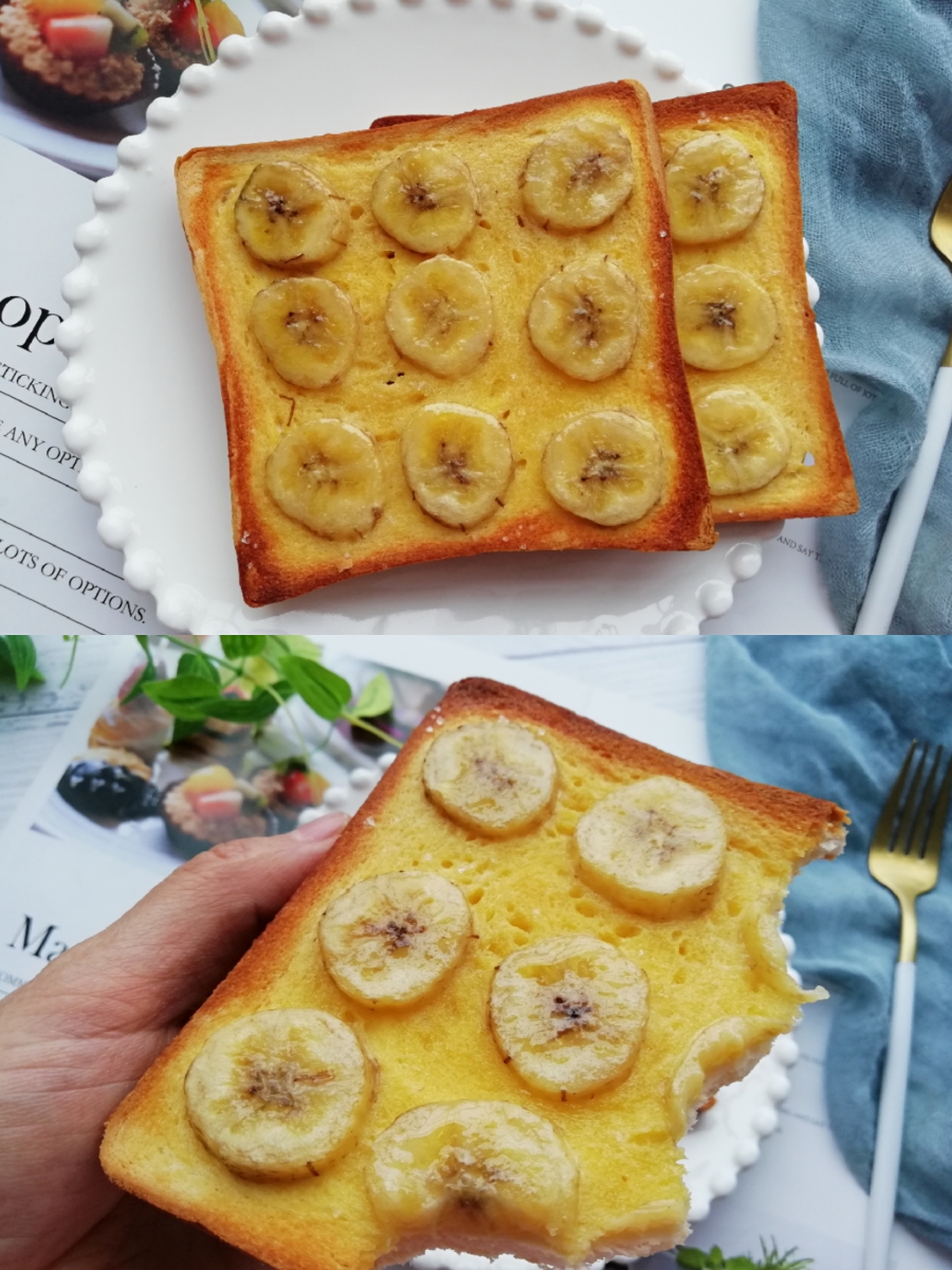 🔥零难度❗️巨好吃的香蕉烤吐司片的做法