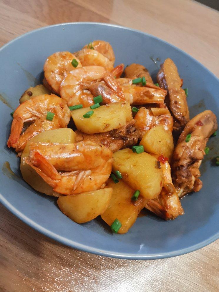 干锅土豆虾