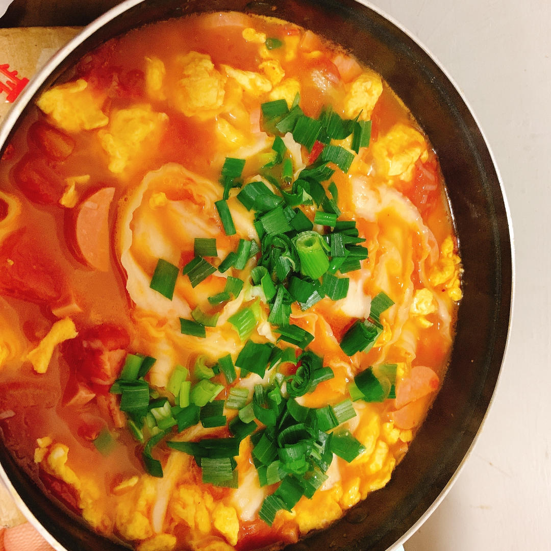 恨不得抱着锅舔的番茄鸡蛋面