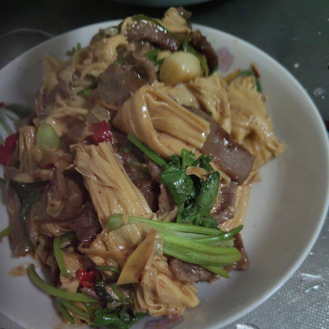 腐竹炒牛肉