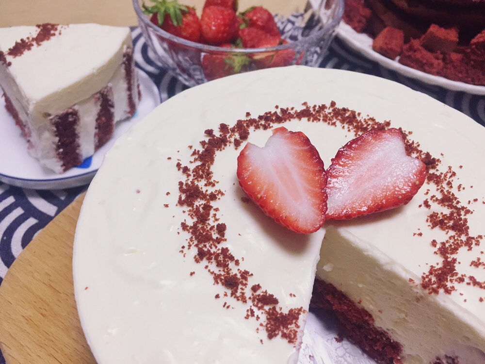 红丝绒芝士漩涡蛋糕-情人节蛋糕❤️