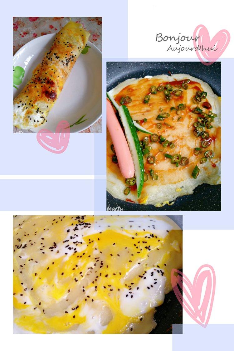 家庭版煎饼果子---快手健康早餐，利用家里现有材料