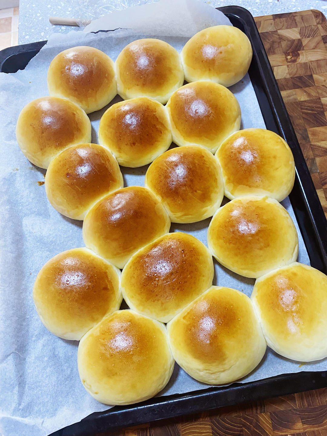 鲜奶油小餐包（一次发酵）