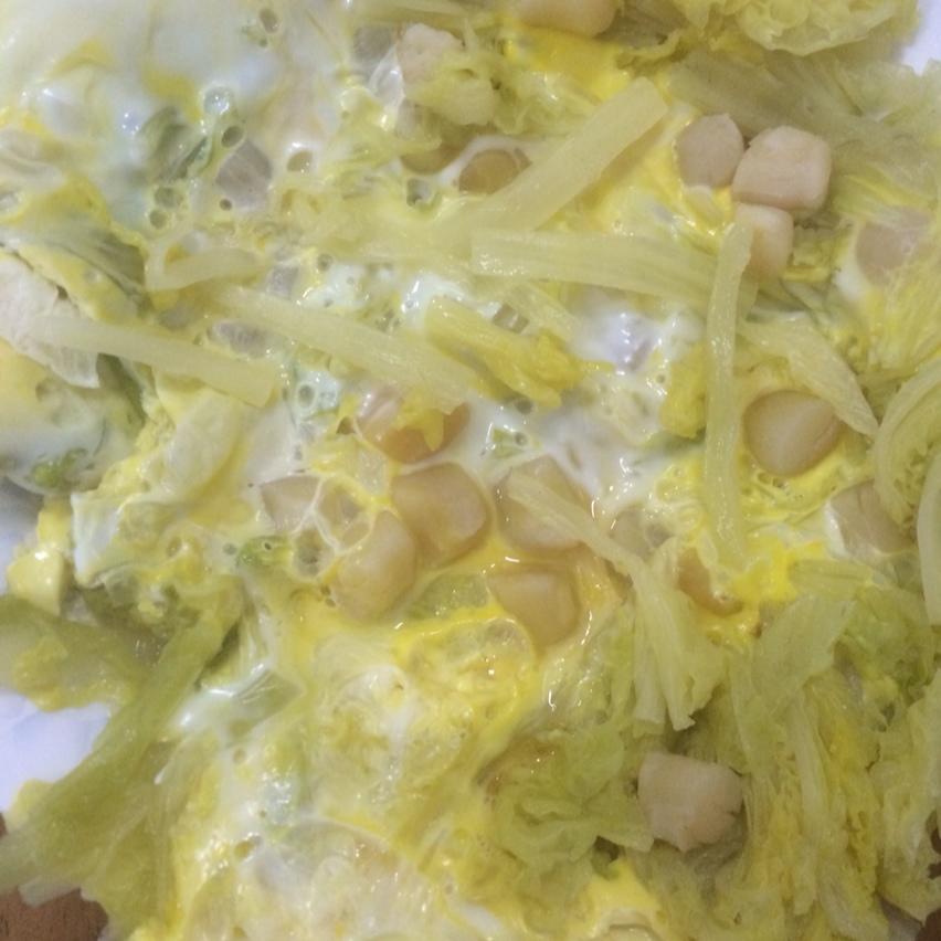 素赛螃蟹----干贝白菜滑蛋