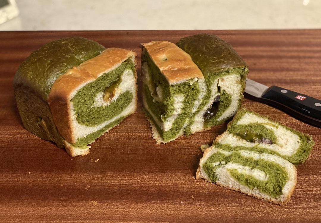 蜜豆抹茶双色吐司（波兰种）