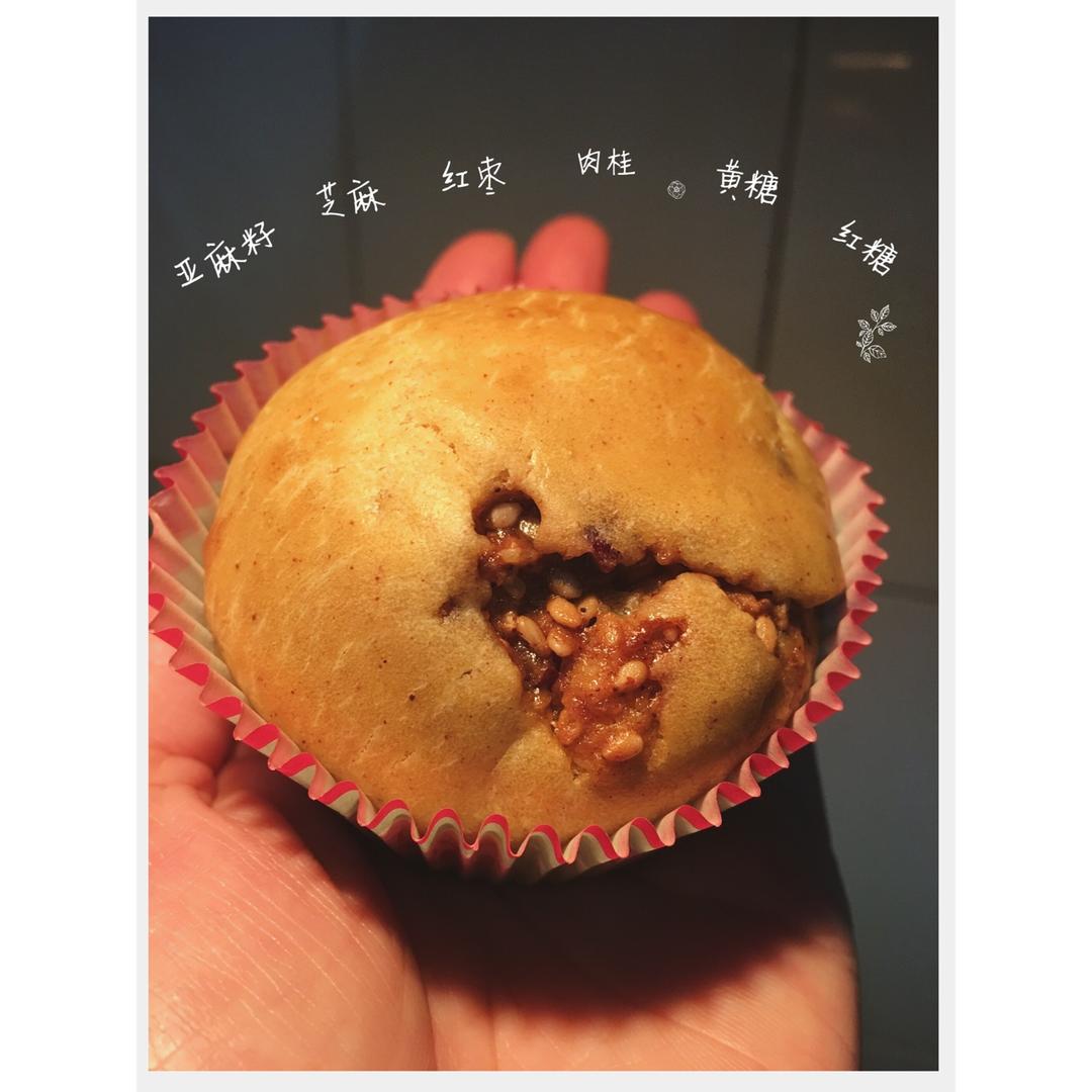 全麦爆浆核桃早餐马芬丨健康·烘焙