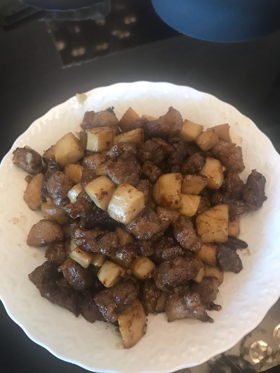 黑椒杏鲍菇牛肉粒