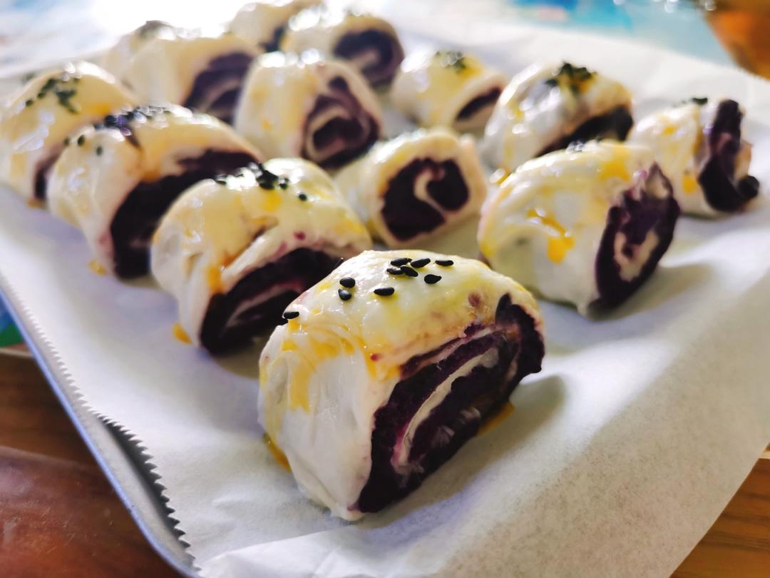 超简单的紫薯酥（手抓饼版）