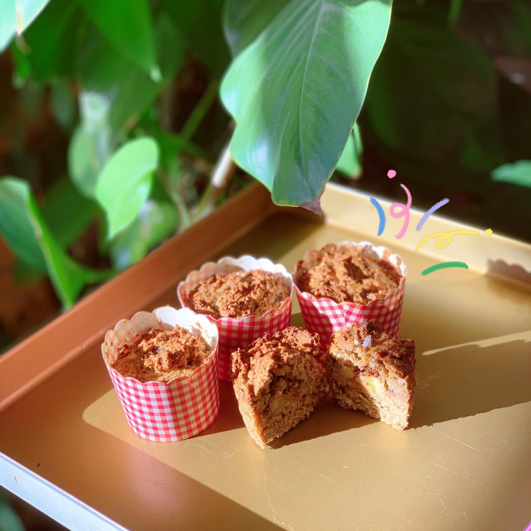 无糖海盐香蕉夹心花生酱燕麦快手马芬【健康主食】