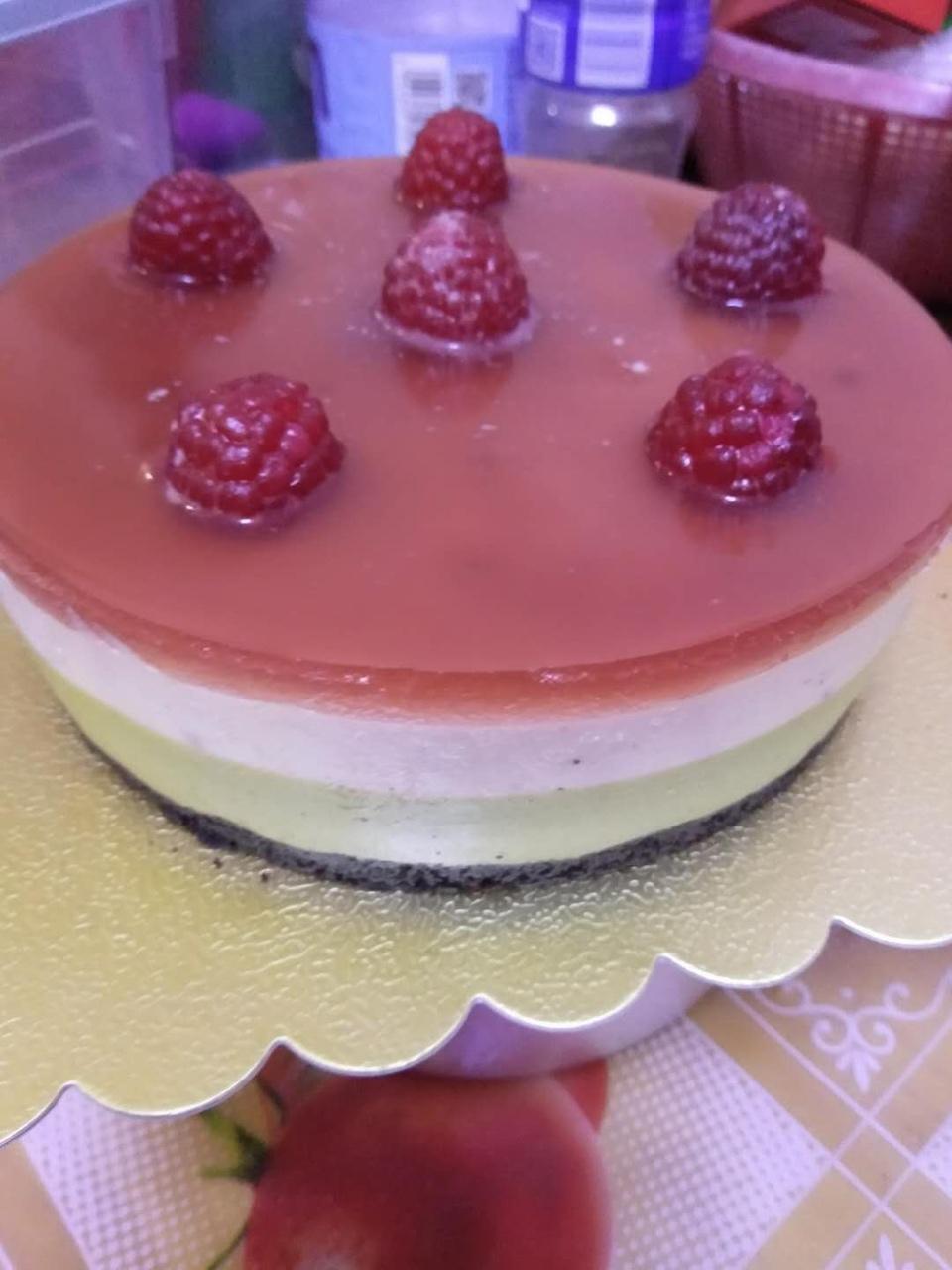 美腻树莓抹茶慕斯蛋糕❤️