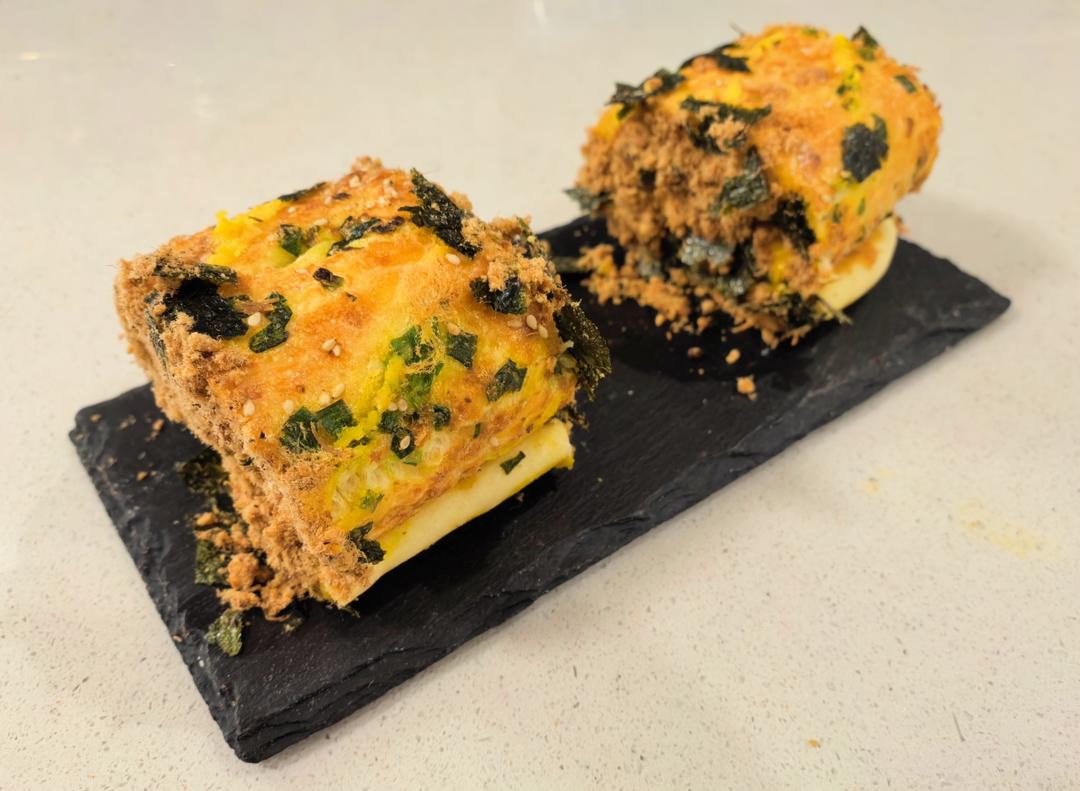 香葱肉松面包卷