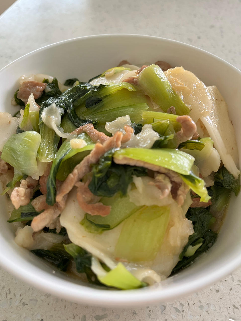 青菜肉丝炒年糕