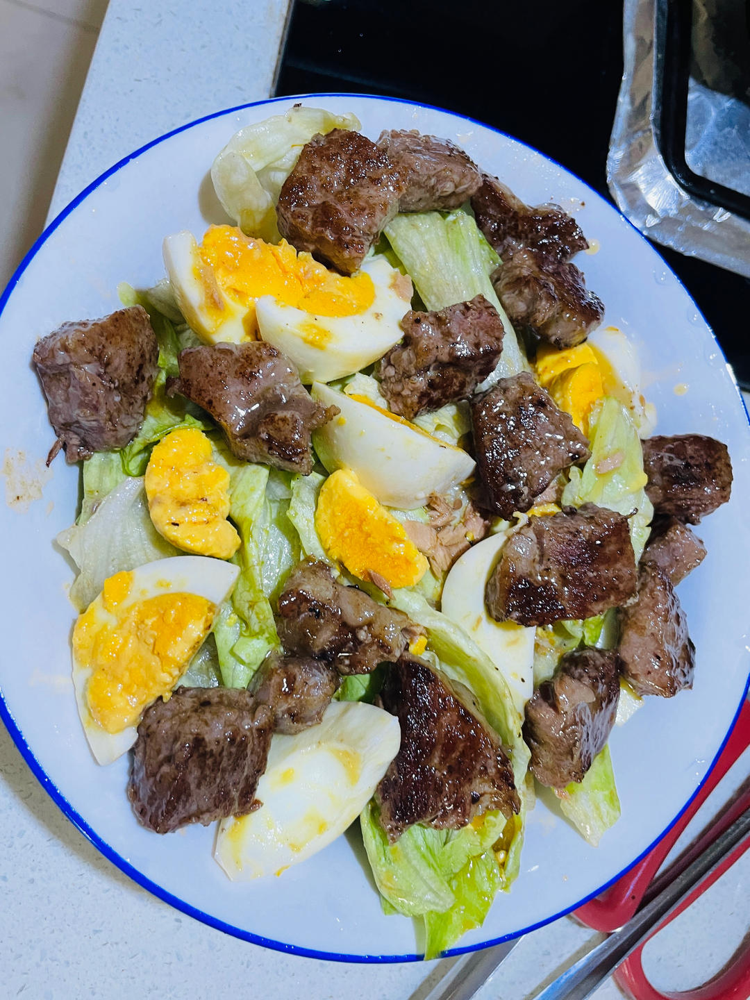 西餐-西生菜鸡蛋甜玉米沙拉