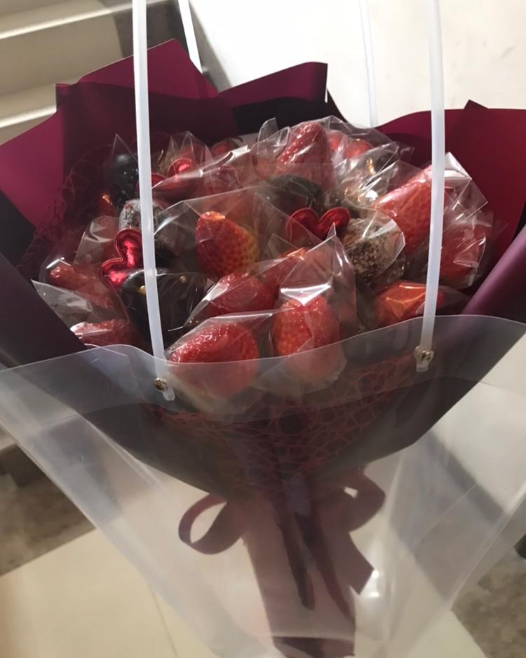 DIY情人节草莓小花束【手残党零失败】