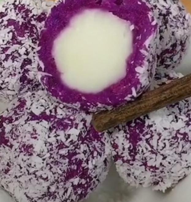 超级简单养眼的紫薯山药球的做法
