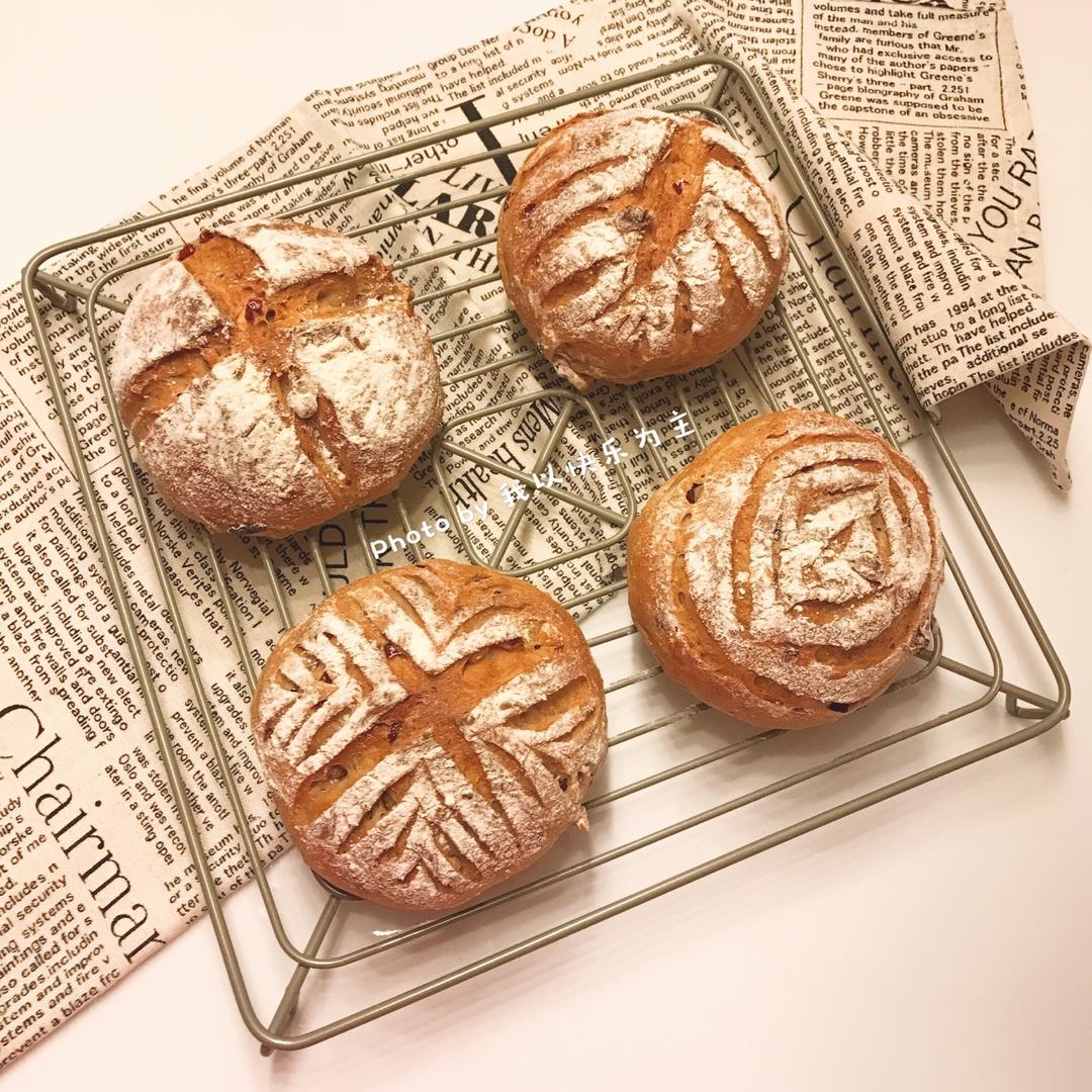 核桃蔓越莓全麦软欧