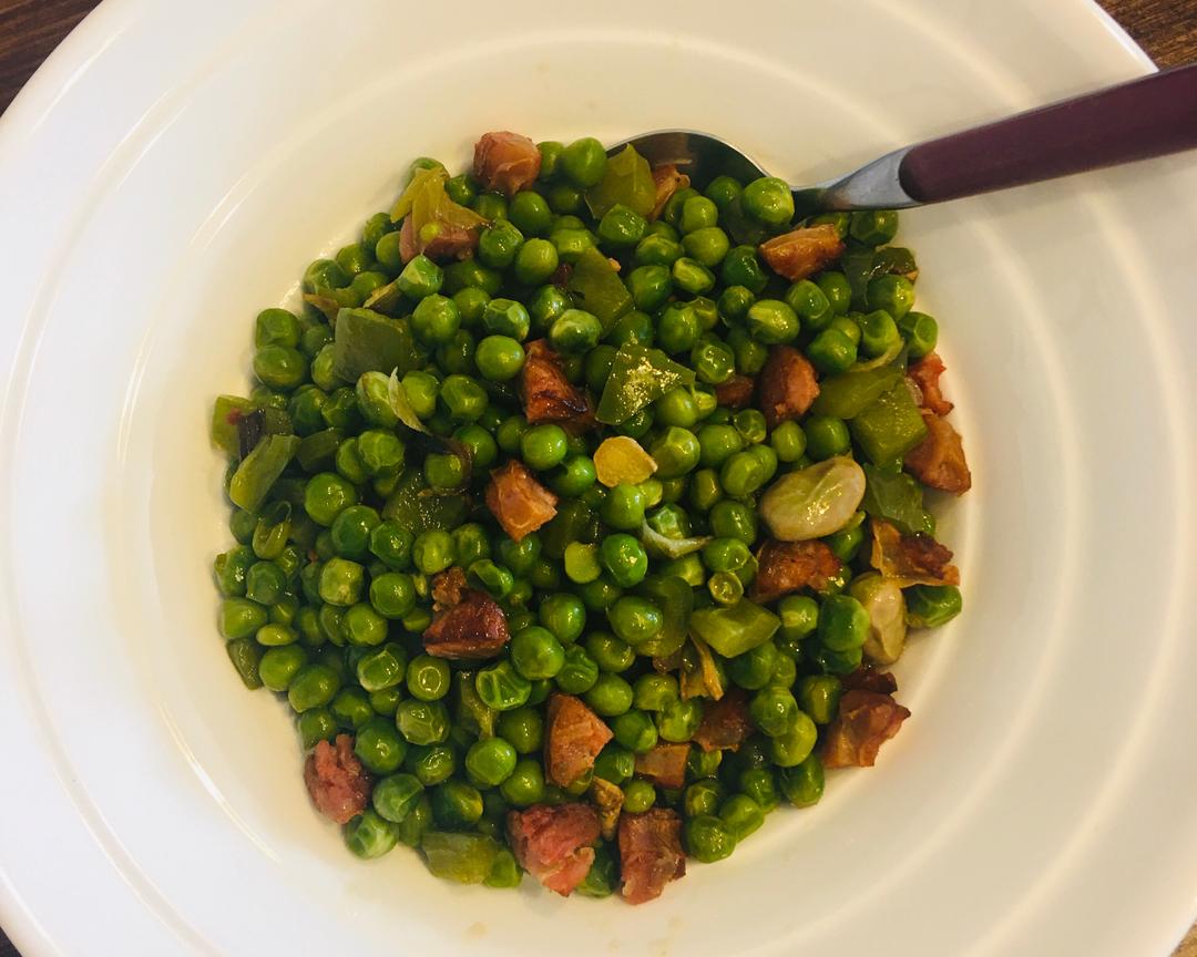 家常烧豌豆的做法