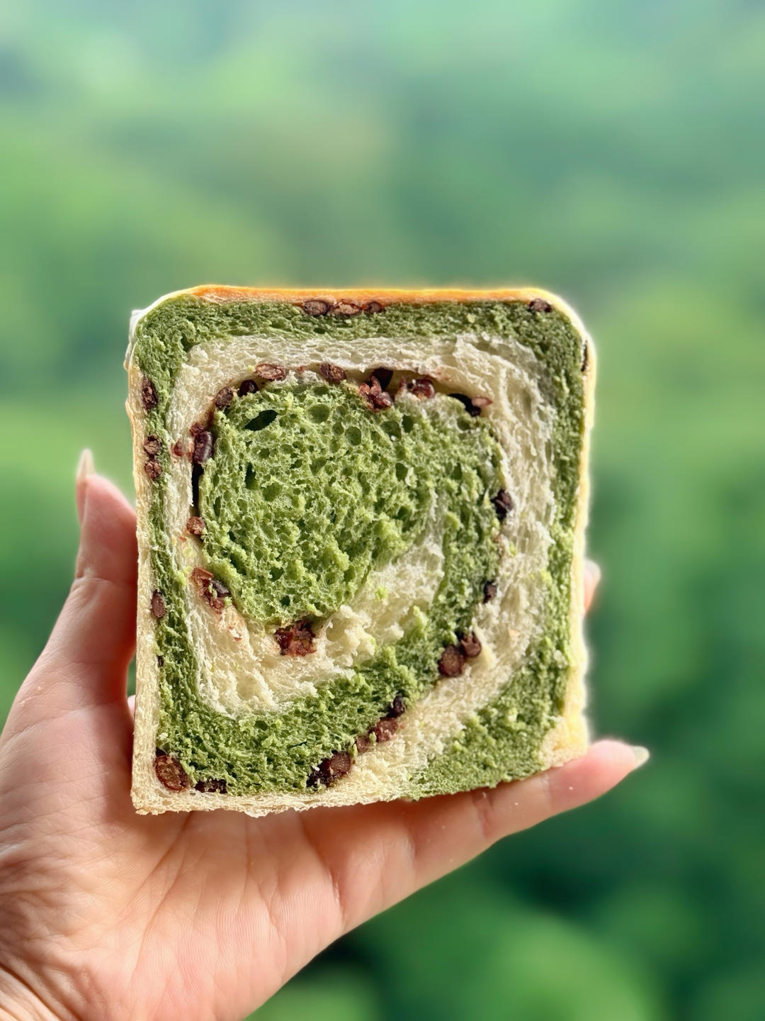 抹茶蜜豆吐司