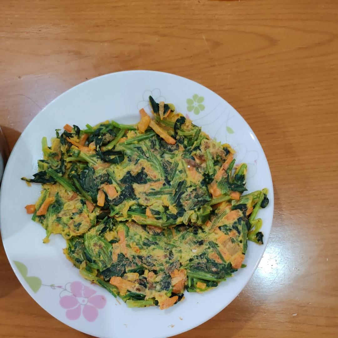 菠菜胡萝卜蛋饼