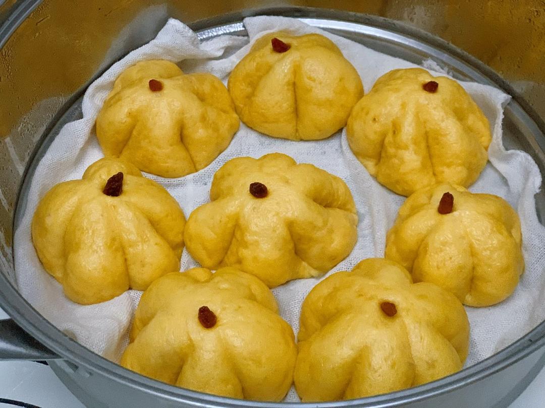 一次性发酵万圣节南瓜馒头，这样做小孩子多吃俩