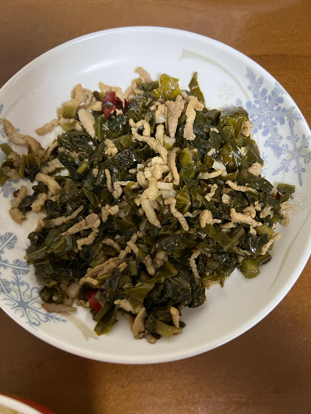 老爸的招牌小菜——雪菜炒肉丝