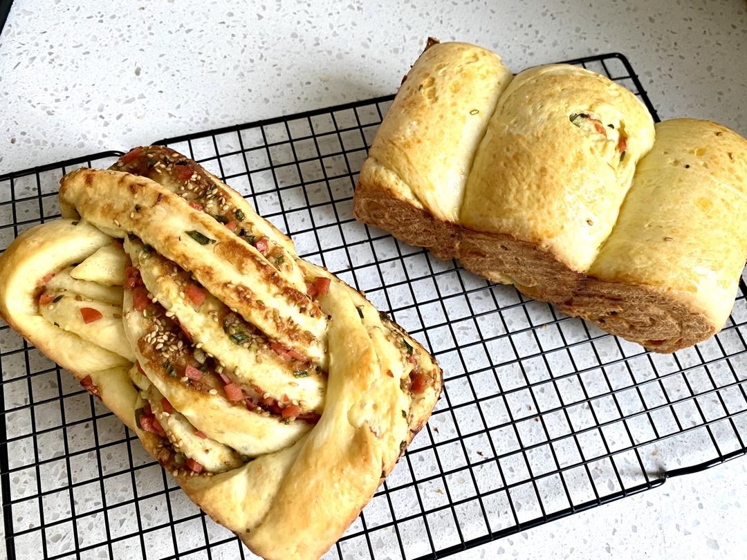 香葱肉松手撕吐司