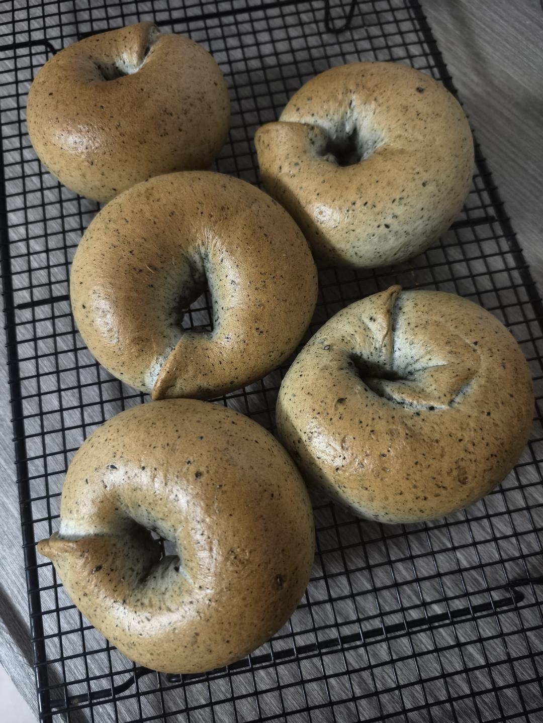 双重黑芝麻贝果🥯低油低糖巨好吃㊙️详细教程