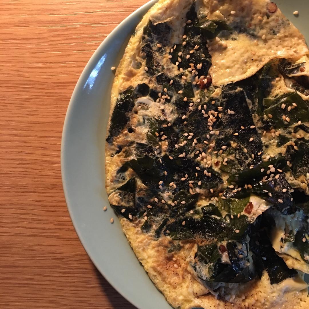裙带菜鸡蛋饼
