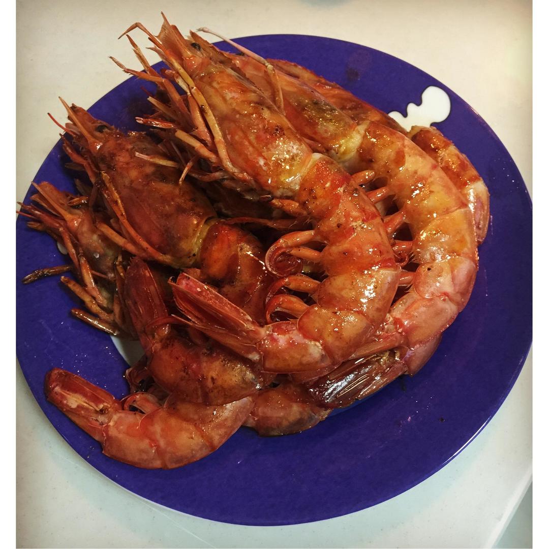 海盐干煎阿根廷红虾