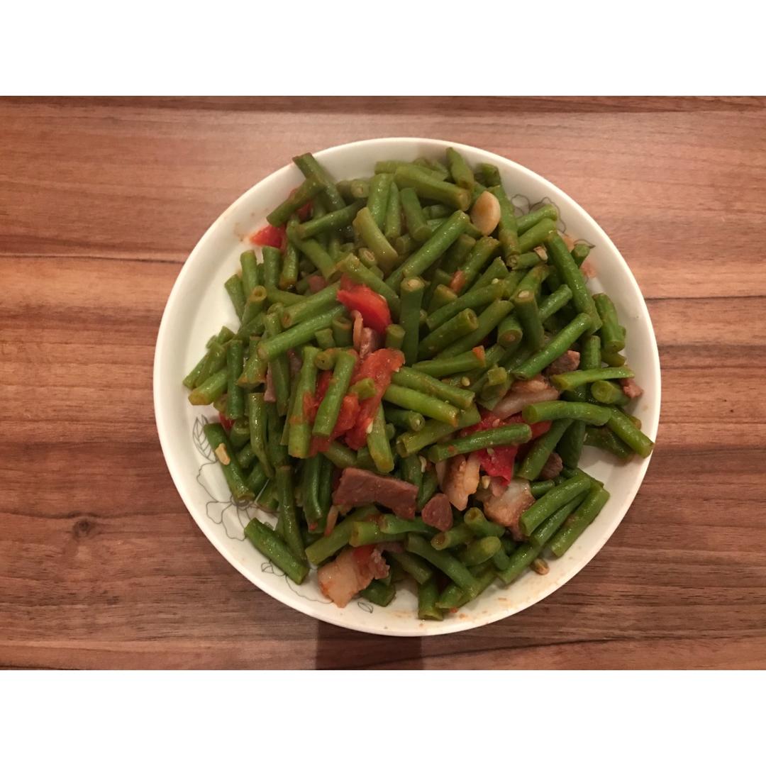 西红柿炒长豆角