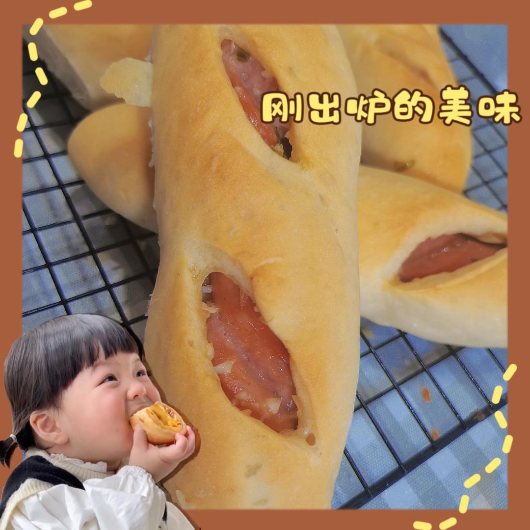 爆汁德式香肠面包｜大口吃肉肉｜发酵时间短｜快手好吃｜无需手套膜｜可做无油无糖