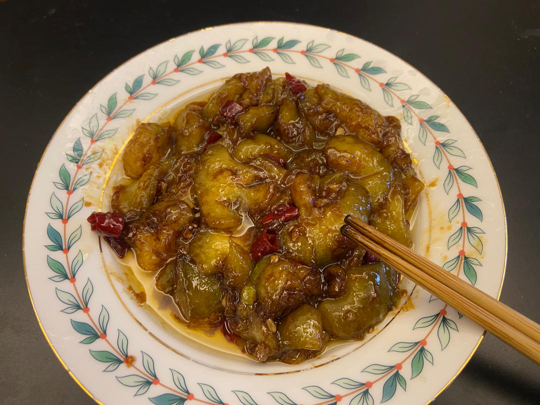 红烧茄子（佐西红柿尖椒）