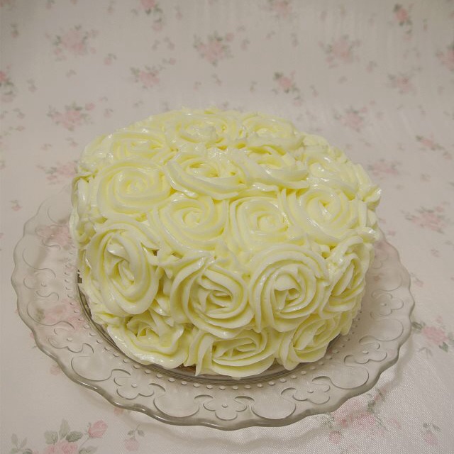 紫色玫瑰渐变裱花蛋糕