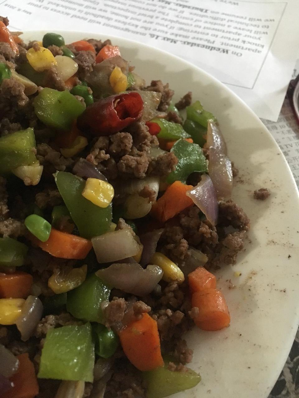 彩蔬牛肉糜