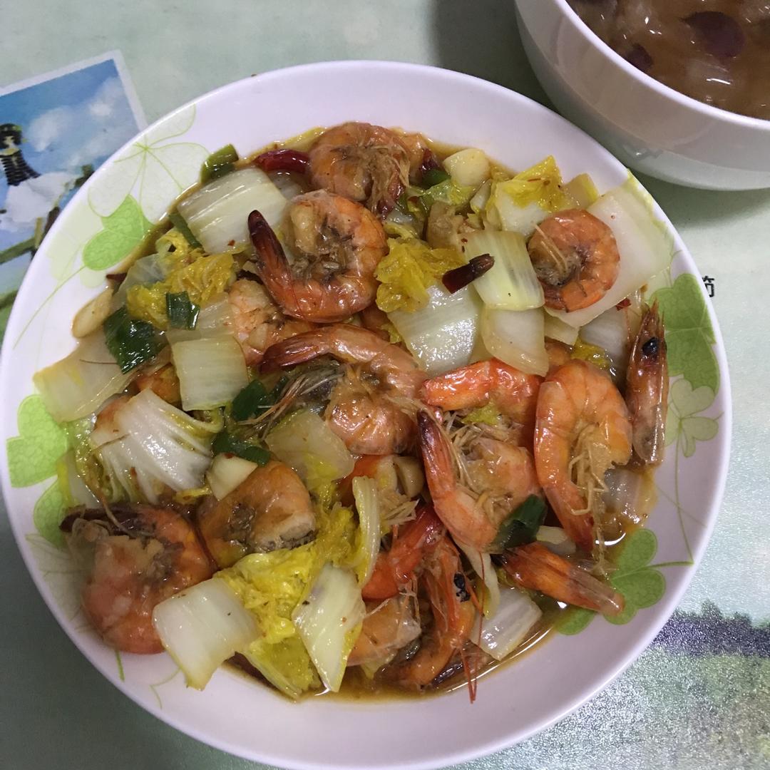 大虾炒白菜