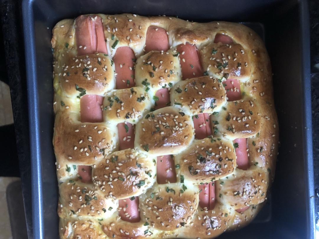 葱香火腿排包（一次发酵）