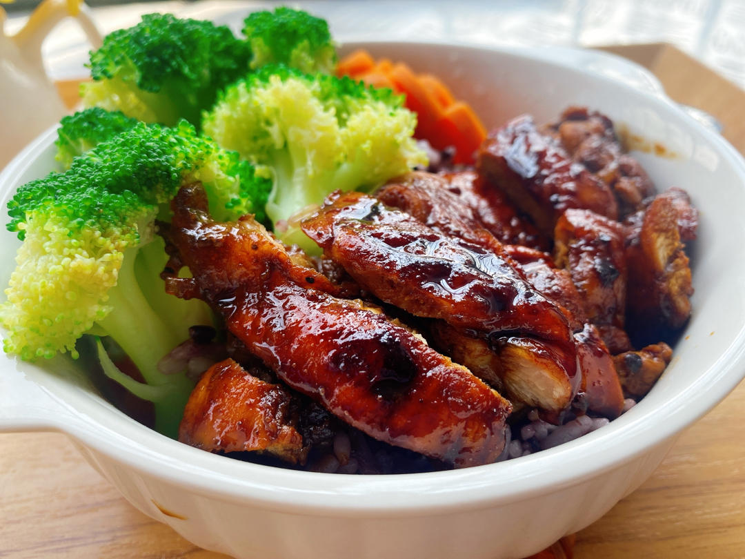 不放一滴油的照烧鸡腿饭