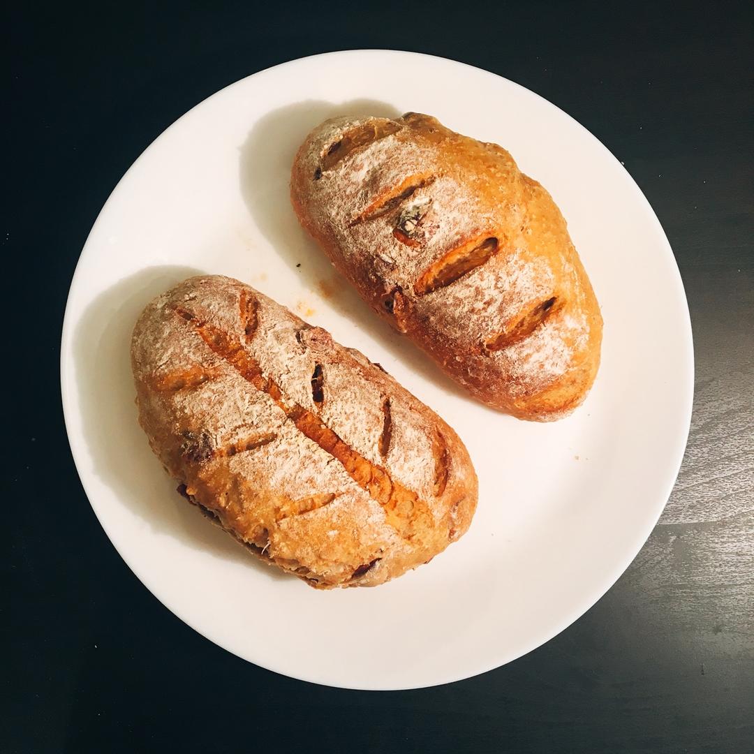 全麦蔓越莓软式欧包（免揉）