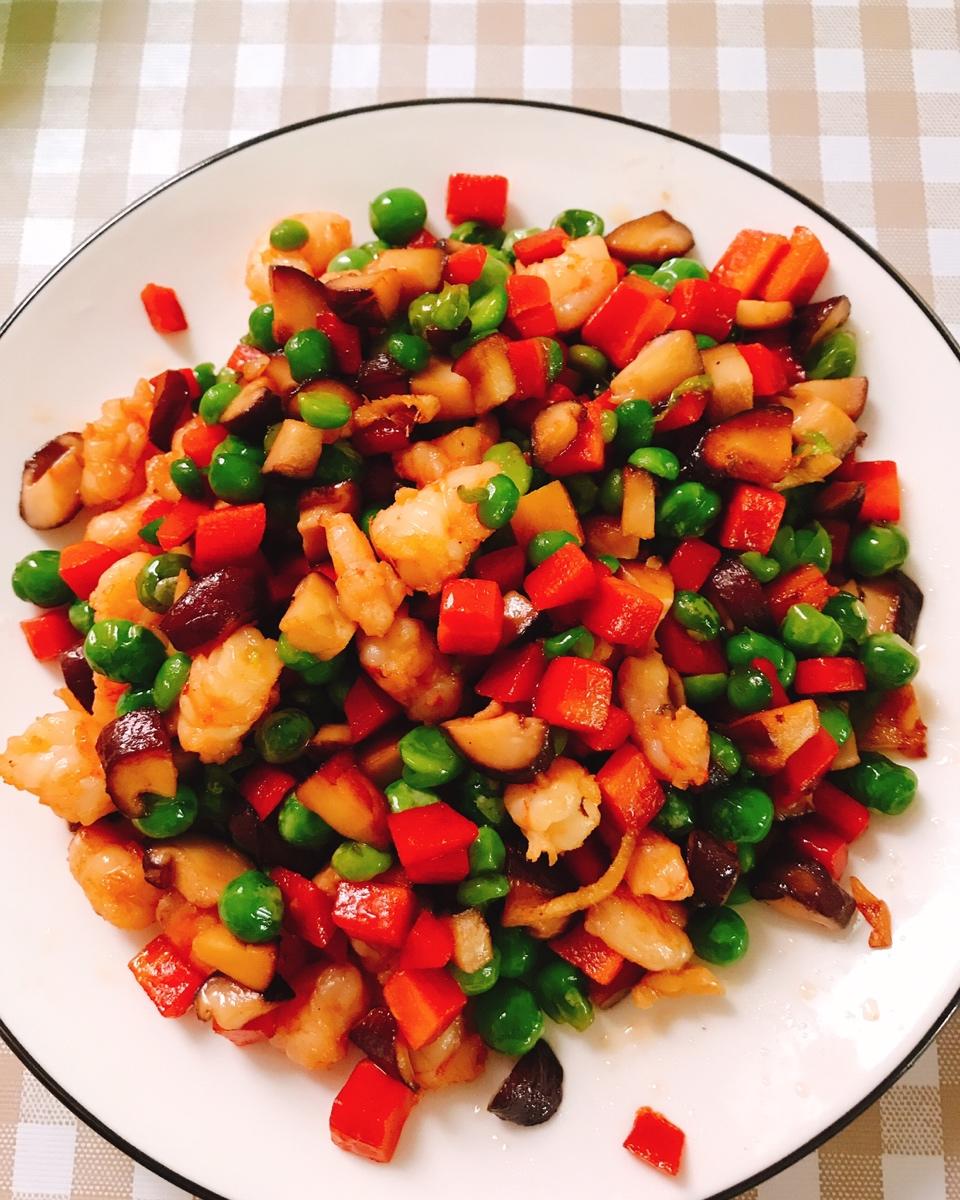 青豆玉米炒虾仁