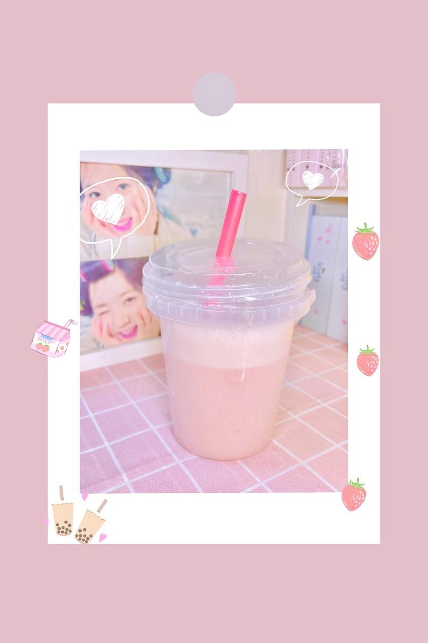 🍓香甜可口的草莓牛奶呀～