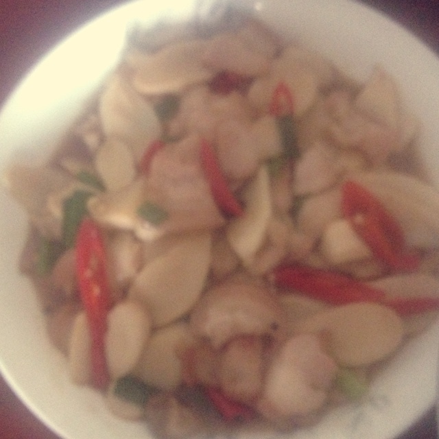 五花肉爆炒杏鲍菇