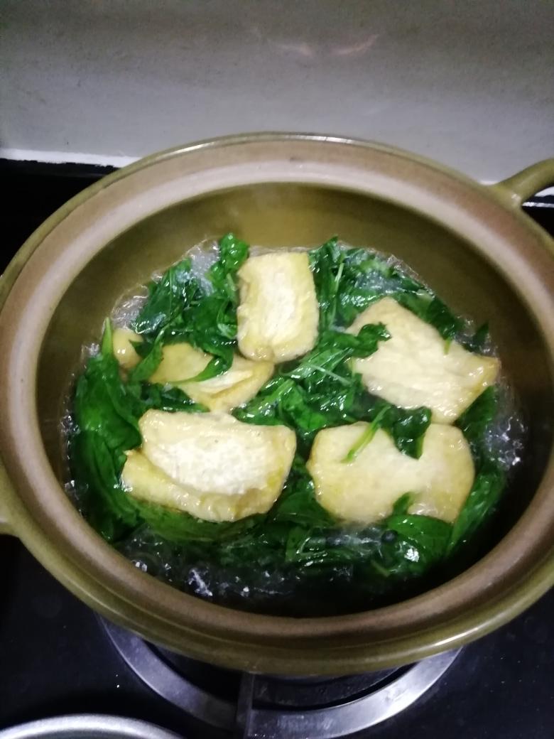 素汤.栗子辣椒叶炖豆腐汤的做法