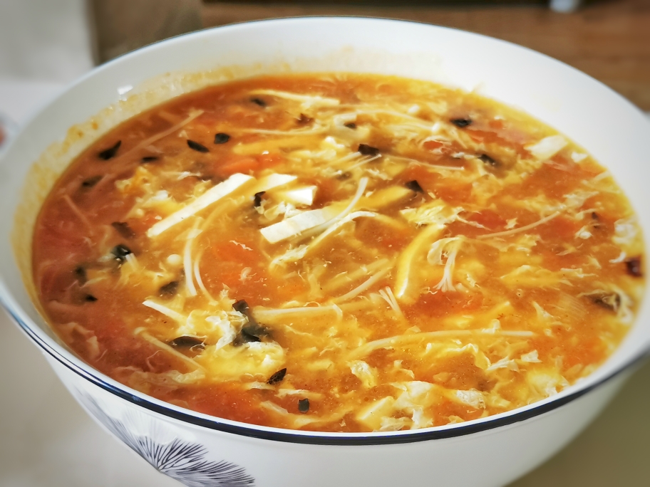 西红柿酸辣汤的做法