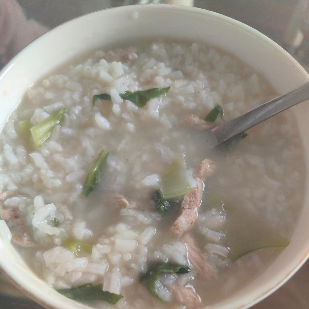 青菜瘦肉粥