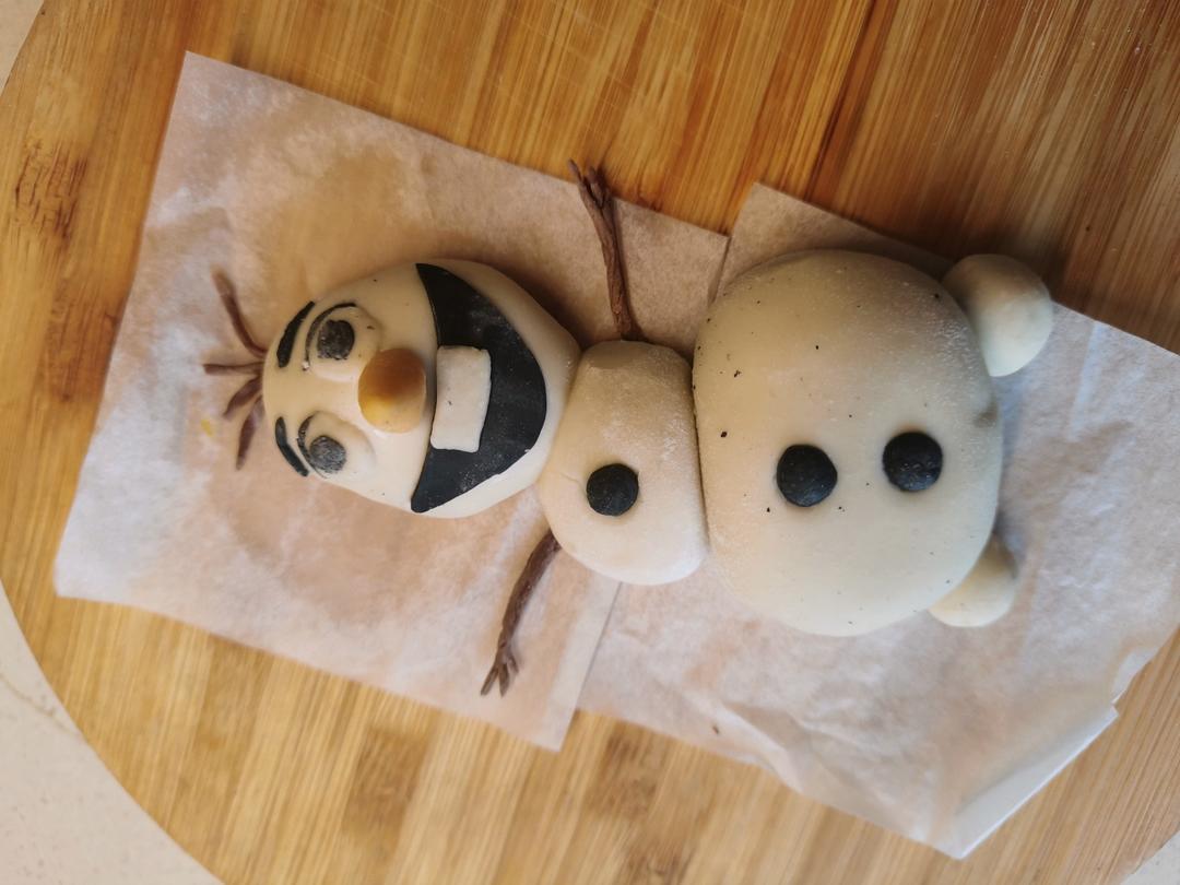 可爱造型馒头 冰雪奇缘-雪宝Olaf➕超简单又好看的雪花造型馒头❄️☃️