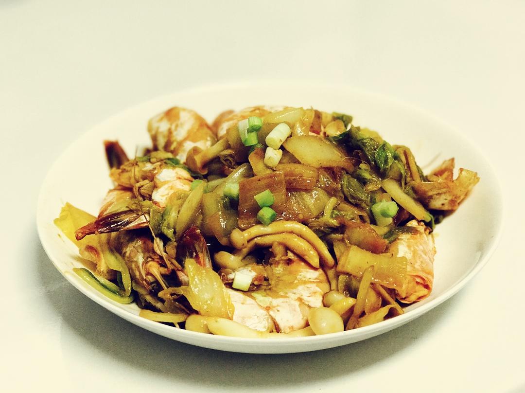 大虾炒白菜